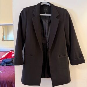 Black Blazer with Cropped Sleeves